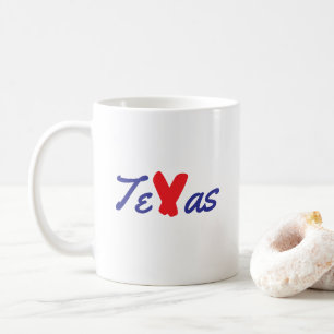 Caneca De Café Texas - Vermelho, Branco e Azul - Patriótico