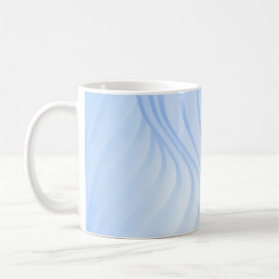 Caneca De Café Têxteis azuis e listrados brancos