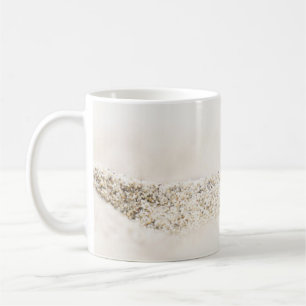 Caneca De Café Têxteis florais brancos e castanhos