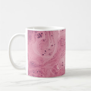 Caneca De Café Têxteis florais, cor-de-rosa e pretos
