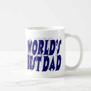 Caneca De Café Texto 3d azul escuro do melhor Pai
