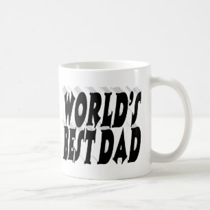 Caneca De Café Texto 3d preto do melhor Pai