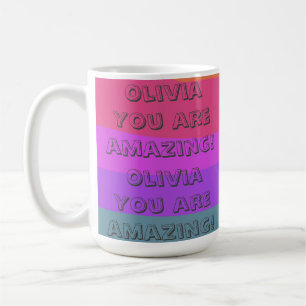 Caneca De Café Texto animador positivo colorido