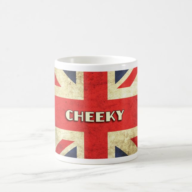 Caneca De Café Texto britânico no Grunge | de Union Jack (Centro)