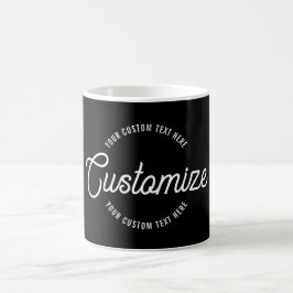 Caneca De Café Texto Circular e Cursivo Elegante e Editável