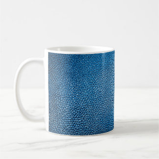 Caneca De Café Texto clássico de fundo em couro azul.bl