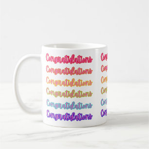 Caneca De Café Texto Colorido De Parabéns Para Graduação