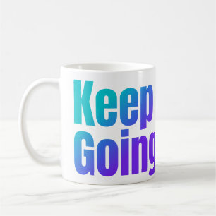 Caneca De Café Texto Colorido Gradiente Inspiracional Continuando