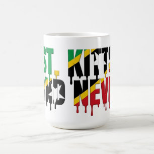 Caneca De Café Texto com Efeito de Gotejamento de St. Kitts Des