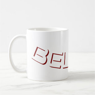 Caneca De Café Texto Cristão em Estilo de Bloco 'Acredite' 