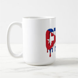 Caneca De Café Texto Cuba Drip | Desenho de bandeira caribenha |