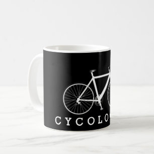 Caneca De Café Texto CYCOLOGISTA e Bicicleta Branca