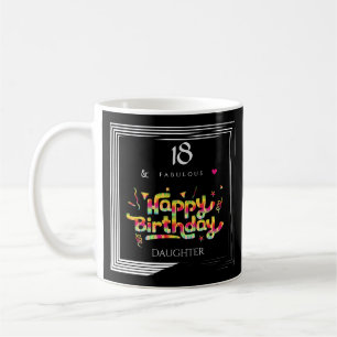 Caneca De Café Texto de 18 Foto Personalizada de Aniversário Fabu