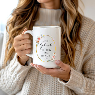 Caneca De Café Texto de 2025 JW com Rosa Mug