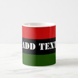 Caneca De Café Texto de adição vermelho, verde e preto