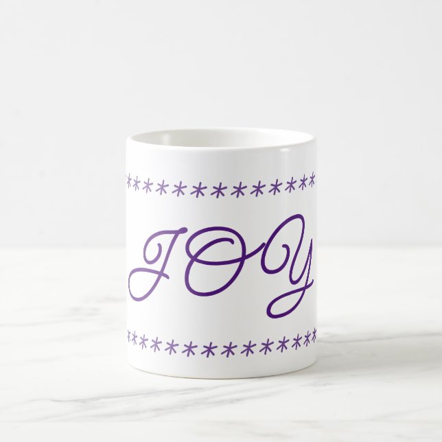Caneca De Café Texto de alegria e estrelas de flocos de neve (Centro)