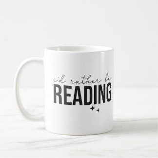 Caneca De Café Texto de amantes de livros minimalistas, eu prefer