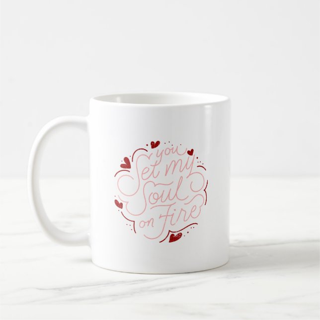 Caneca De Café Texto de Amor Rosa (Esquerda)
