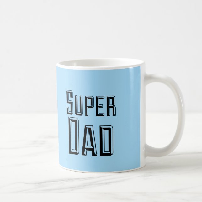 Caneca De Café Texto de Bloco de Super Pai (Direita)