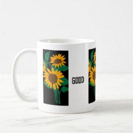 Caneca De Café Texto de Bom Dia Imagem Amarela Flor Clássica Mug