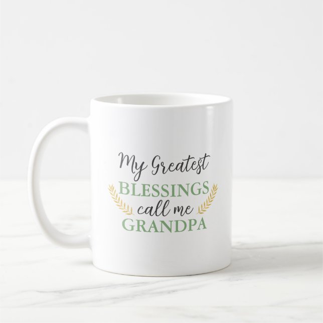Caneca De Café Texto de citação do Avô Divertido Personalizado (Esquerda)