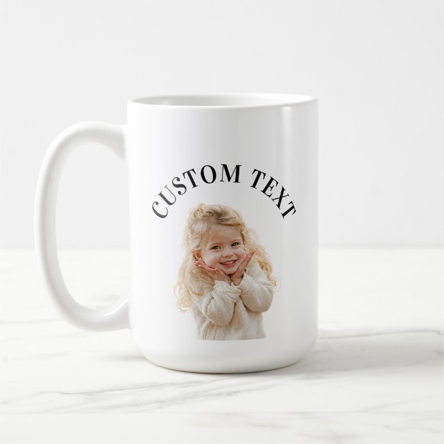 Caneca De Café Texto de Foto Personalizado para Presente (Esquerda)