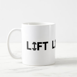 Caneca De Café Texto de motivação da vida útil do Lift Workout
