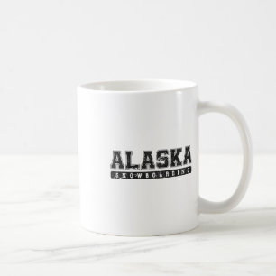 Caneca De Café Texto de Vintage Preto no Alaska Snowboard