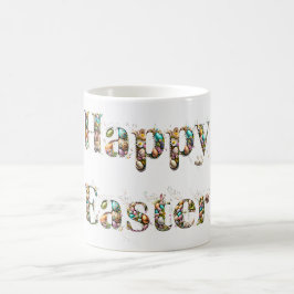 Caneca De Café Texto decorativo do felz pascoa