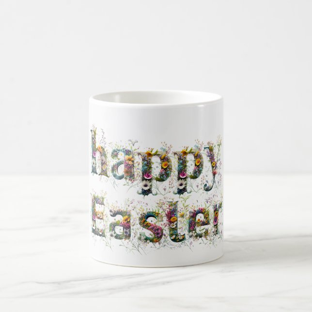 Caneca De Café Texto decorativo do felz pascoa (Centro)