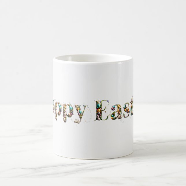Caneca De Café Texto decorativo do felz pascoa (Centro)