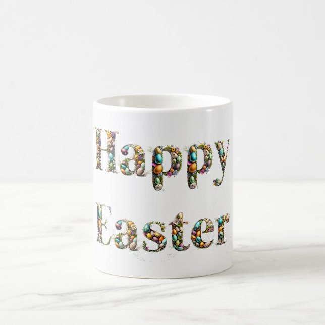Caneca De Café texto decorativo Feliz Páscoa (Centro)