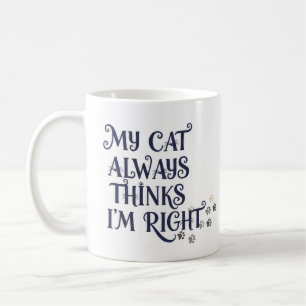 Caneca De Café Texto Divertido de Gato