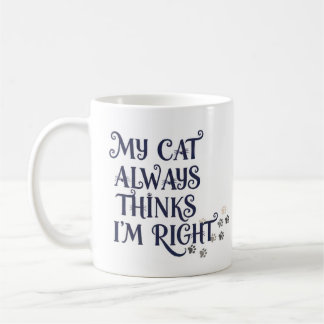 Caneca De Café Texto Divertido de Gato