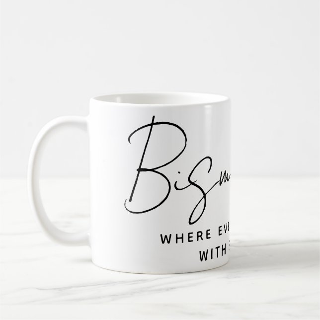 Caneca De Café Texto do Bismillah Árabe Personalizado Moderno Pre (Esquerda)