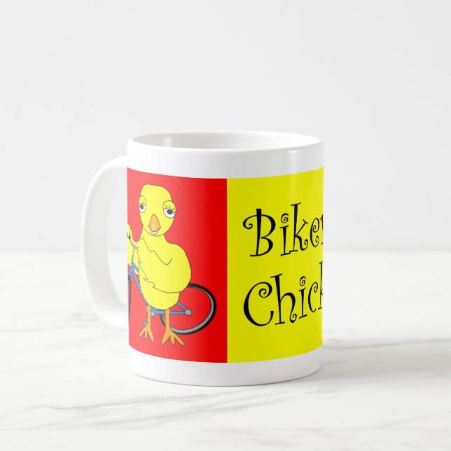 Caneca De Café Texto do Pintinho Biker (Frente Esquerda)
