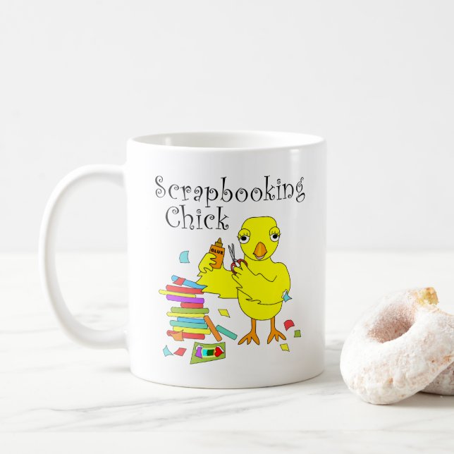 Caneca De Café Texto do Pintinho de Reboque (Com Donut)