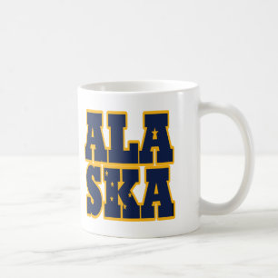 Caneca De Café Texto do sinalizador Estado do Alasca
