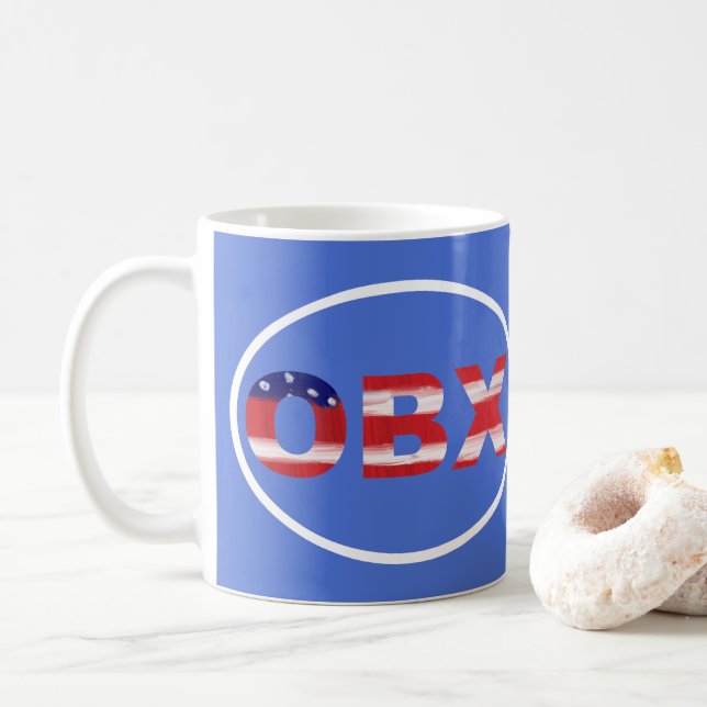 Caneca De Café Texto do Sinalizador OBX (Com Donut)