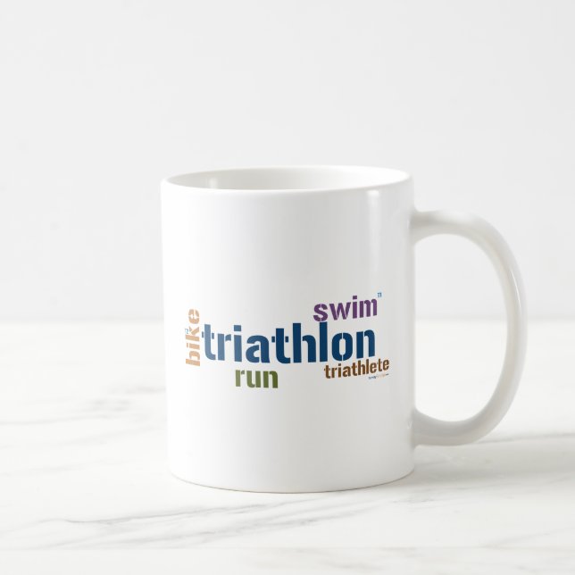 Caneca De Café Texto do Triathlon (Direita)