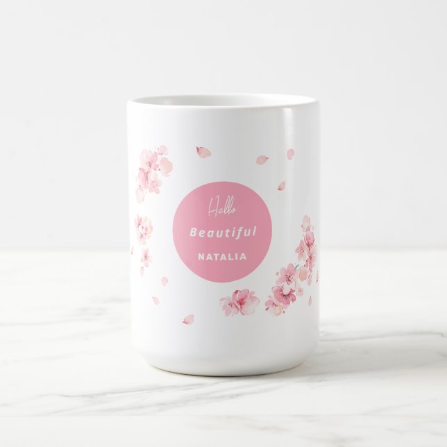 Caneca De Café Texto editável Cherry Blossom Mug para presente (Centro)
