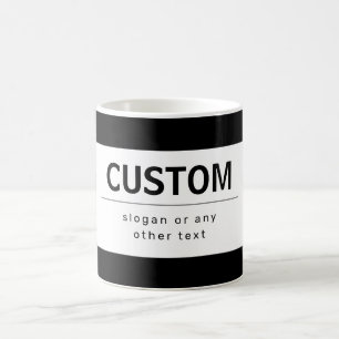 Caneca De Café Texto Editável Moderno e Destacado Preto e Branc