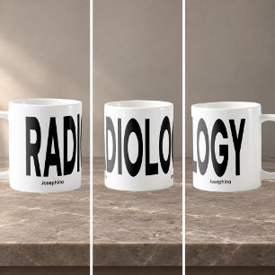 Caneca De Café Texto envolvente de RADIOLOGIA Personalizado