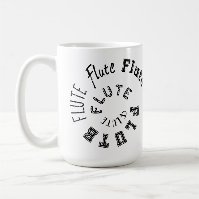 Caneca De Café Texto Espiral Fluto (Esquerda)