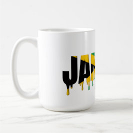Caneca De Café Texto Jamaica Drip | Design de Bandeira Caribenha