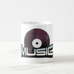 Caneca De Café Texto musical com vinil record