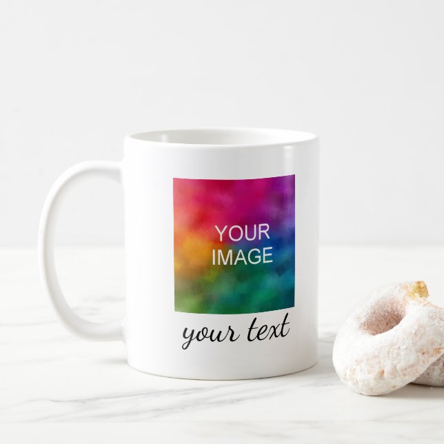Caneca De Café Texto ou nomes personalizados de caligrafia de ima (Com Donut)