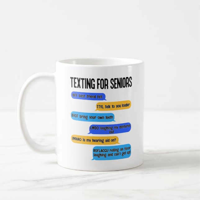 Caneca De Café Texto para Mais velho Código de Texto de Reforma E (Esquerda)