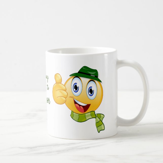 Caneca De Café Texto Personalizado Aperta Emoji com Chapéu e Scar (Direita)