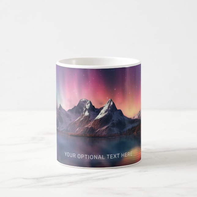 Caneca De Café Texto personalizado Aurora Borealis (Centro)